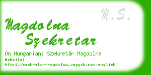 magdolna szekretar business card