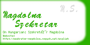 magdolna szekretar business card